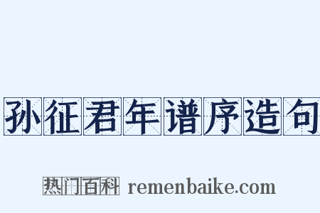 孙征君年谱序造句是什么意思的图片